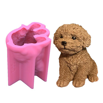 #ad 3D Dog Silicone Candle Molds Cute Puppy Soap Molds Simulation Puppy Resin Mold $50.09