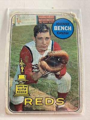 #ad 1969 Johnny Bench #95 Topps Gold Cup Cincinnati Reds POOR $35.99