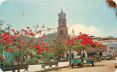 #ad The Main Square Zocalo Puerta Vallarta Mexico pm 1973 Postcard $7.99