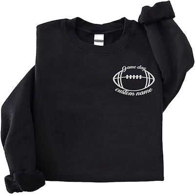 #ad Custom Embroidered Football Crewneck Sweatshirt Gameday Sweatshirt Football Ho $33.99