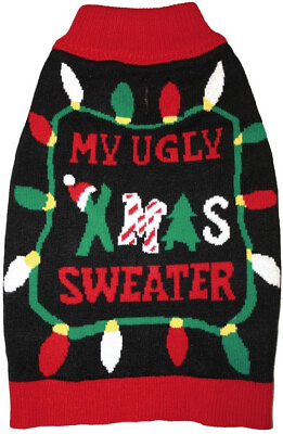 #ad Fashion Pet Black Ugly XMAS Dog Sweater $27.17