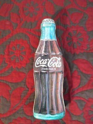 #ad COKE COCA COLA BOTTLE SHAPED METAL TIN WITH LID 9 1 2quot; LONG GOOD CONDITION $9.99