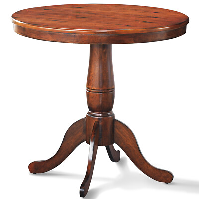 #ad 32quot; Round Pedestal Dining Table High Top Ped Table Kitchen Dining Room Walnut $139.99
