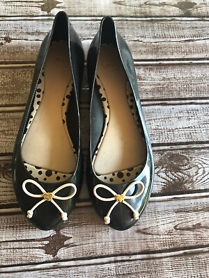 #ad Mel By Melissa Black Flats Womans Sz 8 preowned $21.75
