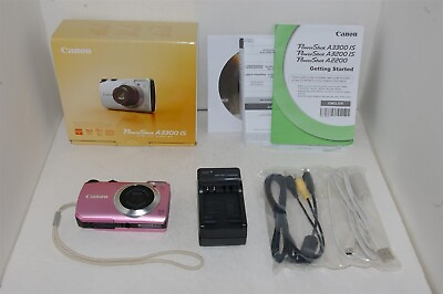 #ad Canon PowerShot A3300 IS 16MP Digital Camera Pink TESTED $199.95