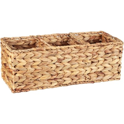 #ad Natural ，Woven Water Hyacinth Tank Basket $17.53