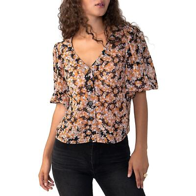 #ad Sanctuary Womens Sheer Puff Sleeve Shirt Blouse Top BHFO 0129 $28.99