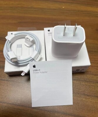 #ad OEM Original Genuine Apple iPhone Lightning Charger Cable 3ft 20W Power Adapter $15.69