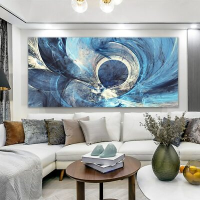 #ad Blue Abstract Canvas Painting Wall Art Wall Poster Canvas Print Art Wall Picture $26.31