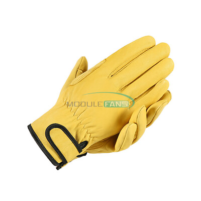 #ad 1Pair Industrial Welding Gloves Heat Fire Resistant Leather Welding Work Gloves $7.13