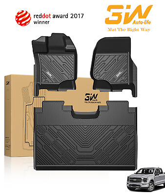 #ad 3W Floor Mats Liners Anti Slip for Ford F 150 SuperCrew Cab 2015 23All Weather $110.99