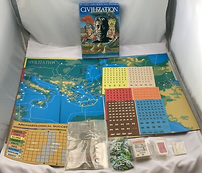 #ad 1980 Civilization Game by Avalon Hill Complete Mostly Unpunched FREE SHIPPING $134.99