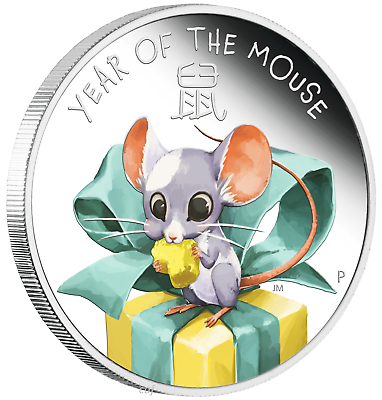 #ad 2020 BABY MOUSE 1 2oz .9999 Silver Proof Half Dollar Coin Lunar Year Tuvalu $299.99