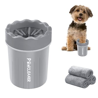 #ad Dog Paw Cleaner Portable Pet Cleaning Silicone Brush with 3 Absorbent Towels $15.69