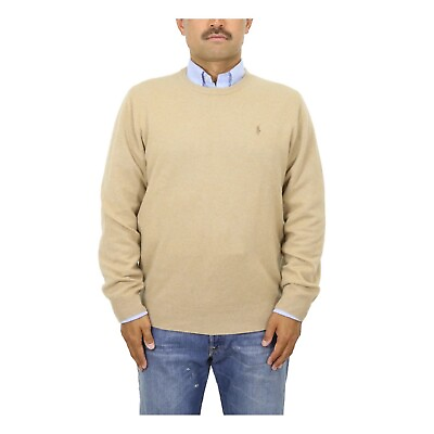 #ad *MINOR DEFECT Polo Ralph Lauren Crew Washable Merino Wool Sweater Brown Sz L $129.99