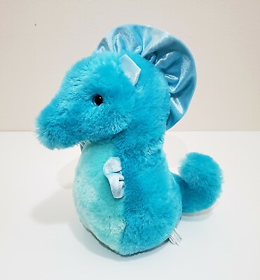 #ad Aurora Destination Nation Adorable Aqua Blue Seahorse Stuffed Plush 13” EUC $12.99