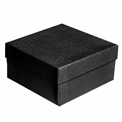 #ad 100 Swirl Black Cotton Filled Boxed Jewelry Gift Box 3 3 4quot; x 3 3 4quot; x 2quot; $102.63