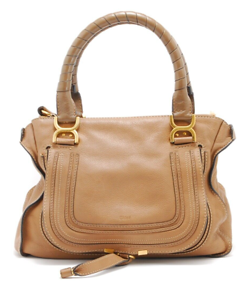 #ad Chloe Marcie Handbag Shoulder Bag Medium Leather Brown #A249 $409.00