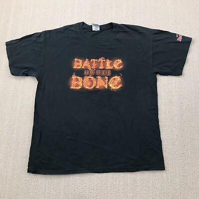 #ad Franks RedHot Hot Sauce Shirt Mens Large Black Battle To The Bone Graphic Tee $18.88