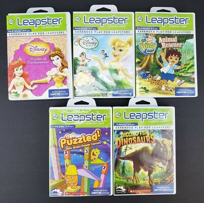 #ad Lot of 5 Leapfrog Leapster Games Dinosaurs Puzzle Go Diego Disney $27.11