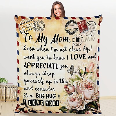 #ad Mothers Day Gifts for Mom from Daughter Son Mom Blanket Gift Personalized Fleec $29.99