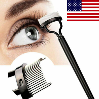 #ad Pro Eyelash Curler Comb Lash Separator Lift Curl Metal Brush Makeup Tools US $1.89
