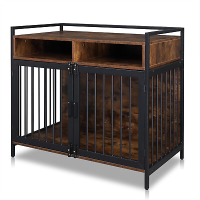 #ad Furniture Dog Cage Heavy Duty Sturdy Crate for Small Medium Dogs Double Door $167.91