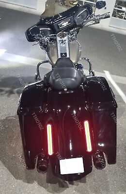 #ad 2x Dual Rear Fender Bagger Vertical Mount LED Rod Light Kit For Harley Davidson $43.23
