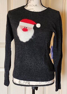 #ad Artisan NY Womens Holiday Santa Sweater Cotton Lambswool Cashmere Size M NWT $29.99