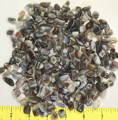 #ad AGATE BOTSWANA GREY X SMALL 5 16quot; to 5 8quot; polished stones. 1 2 lb $11.60