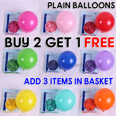 #ad Balloons 5quot; 10quot; 12quot; PLAIN latex balloons WHOLESALE party birthday 100 wedding GBP 1.85