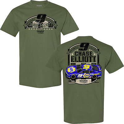 #ad Chase Elliott 2024 NAPA Military Green T Shirt $29.95