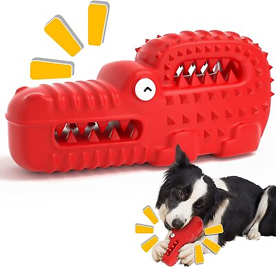 Dog ToysTough Squeaky Dog Toys for Aggressive Chewers Durable Alligator Rubber $13.99