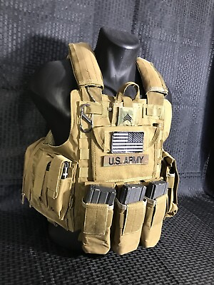 Tactical Vest COYOTE FDE Tan Plate Carrier Military Matches Multicam Adjustable $99.00