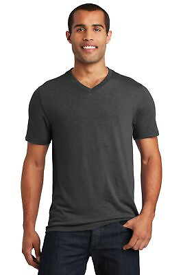 #ad District DT1350 Mens Short Sleeve Perfect Tri V Neck Smart Casual T Shirt $10.50