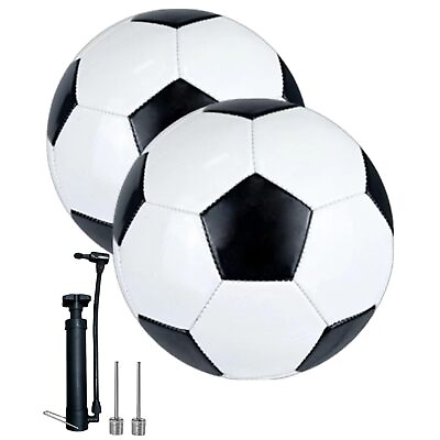 #ad Soccer Ball Pack of 2 Classic Retro Black and White Color Official Weight Siz... $36.19