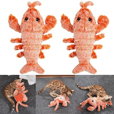 #ad Lobster Dog Toys Throbbing Pet Interactive Toys Dogs Cats USB Charging Floppy $11.14