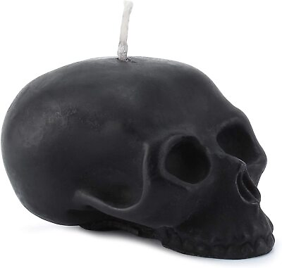 #ad Black Large Skull Shaped Candle; 4.75 x 3in Decorative Themed Candles for Decor $8.99
