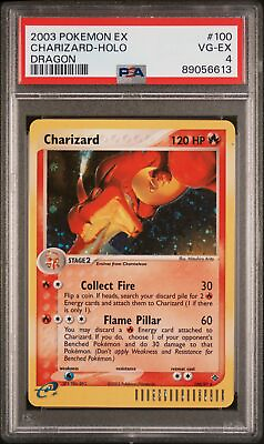 #ad Charizard EX Dragon 100 97 Holo Secret Rare Pokemon Card Graded 2003 *SWIRL* $249.99