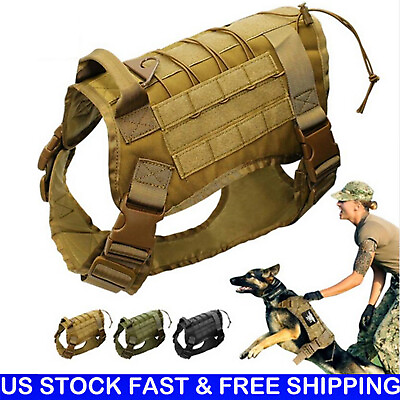#ad #ad Tactical Dog Harness with Handle No pull Large Military Dog Vest US Working Dog $19.99