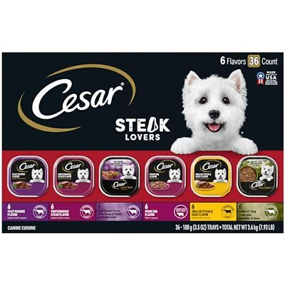 #ad CESAR Adult Wet Dog Food Classic Loaf in Sauce Steak Lovers Variety Pack with... $58.53