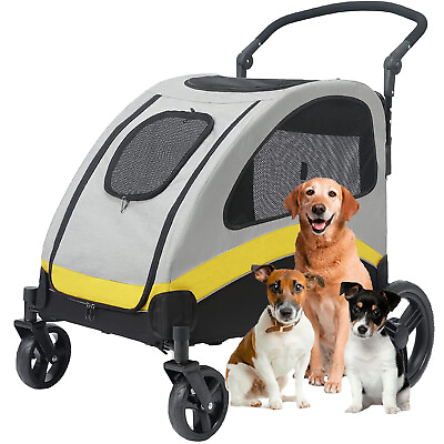 Folding Extra Large Dog Stroller Jogger Pet Pram Waterproof Traval Cart 132 lbs $149.98