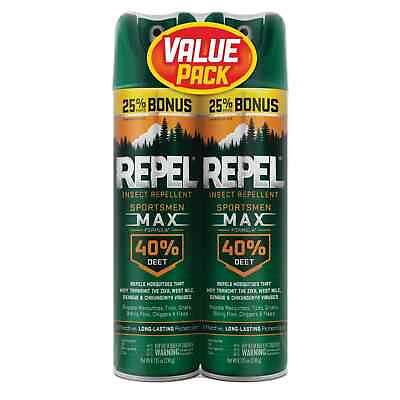 #ad Repel Insect Repellent Sportsmen Max Formula 40% DEET Aerosol Value Pack $11.50