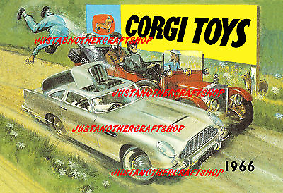 #ad Corgi Toys James Bond Aston Martin 1966 Poster Advert Leaflet Sign Large Size GBP 6.99
