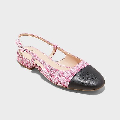 #ad Women#x27;s Maxine Slingback Ballet Flats A New Day Pink 6.5 $14.99