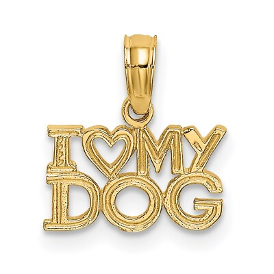 #ad 14k I HEART MY DOG Charm Bracelet Necklace $76.20
