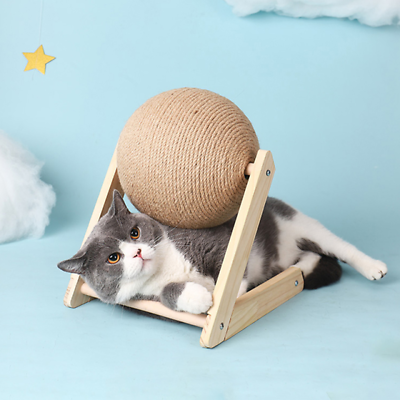 #ad Cat Scratching Ball Toy Kitten Sisal Rope Ball $19.97