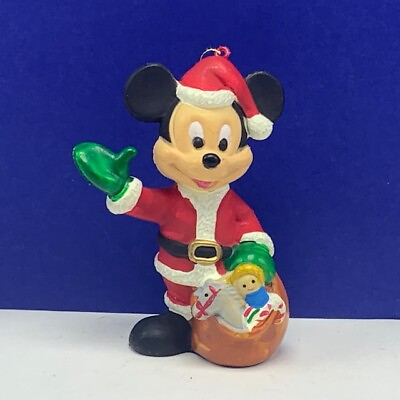 #ad Walt Disney Merry Christmas ornament holiday figurine Mickey Mouse santa sack $11.16