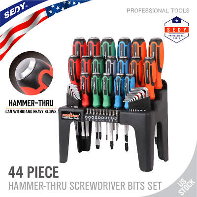 #ad 44 Pcs Magnetic Screwdriver Set Demagnetizer Magnetizer Tool Phillips Flat Head $39.99