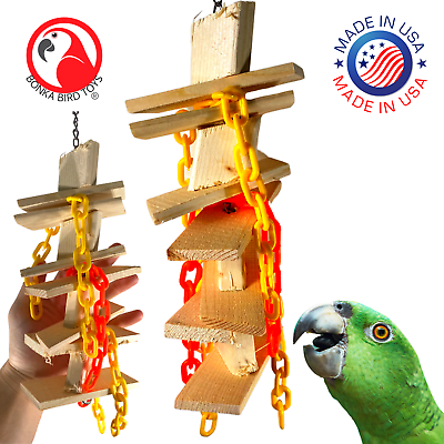 #ad Bonka Bird Toys 3900 Natural Chewy Chain Climber Medium Bird Toy Conures Quaker $18.99
